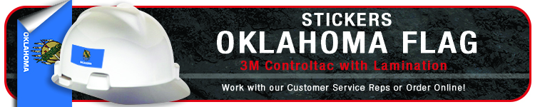 Oklahoma State Flag Stickers | CustomHardHats.com